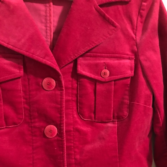 Tribal hot pink velvet button front blazer - Picture 7 of 10